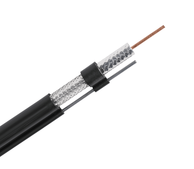 Cabo coaxial padrão de 75 ohms série RG11M — fita única e trança com mensageiro