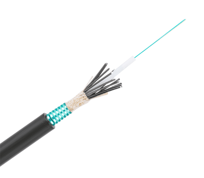 Cabo de fibra óptica externo tipo tubo central GYXTS