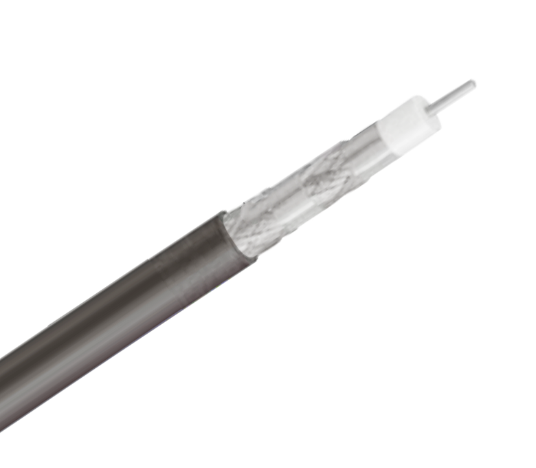 Cabo coaxial trançado de 75 ohms série RG59Q — blindagem quádrupla